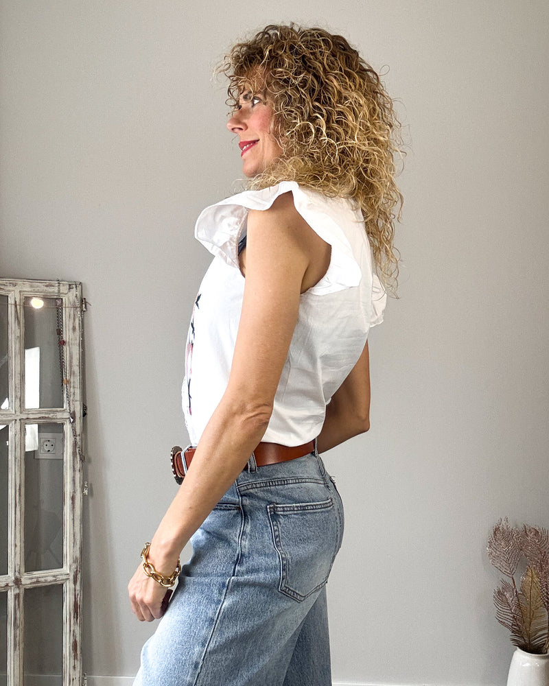 Blusa bordada blanca