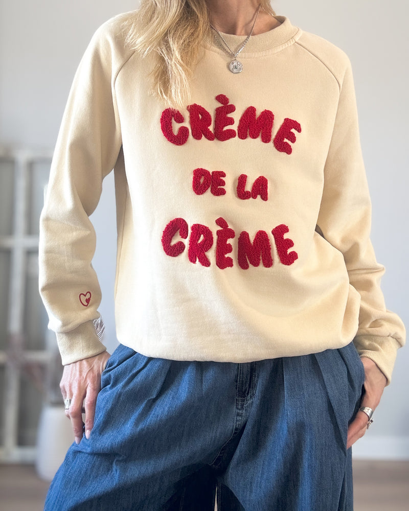 Sudadera crema mensaje