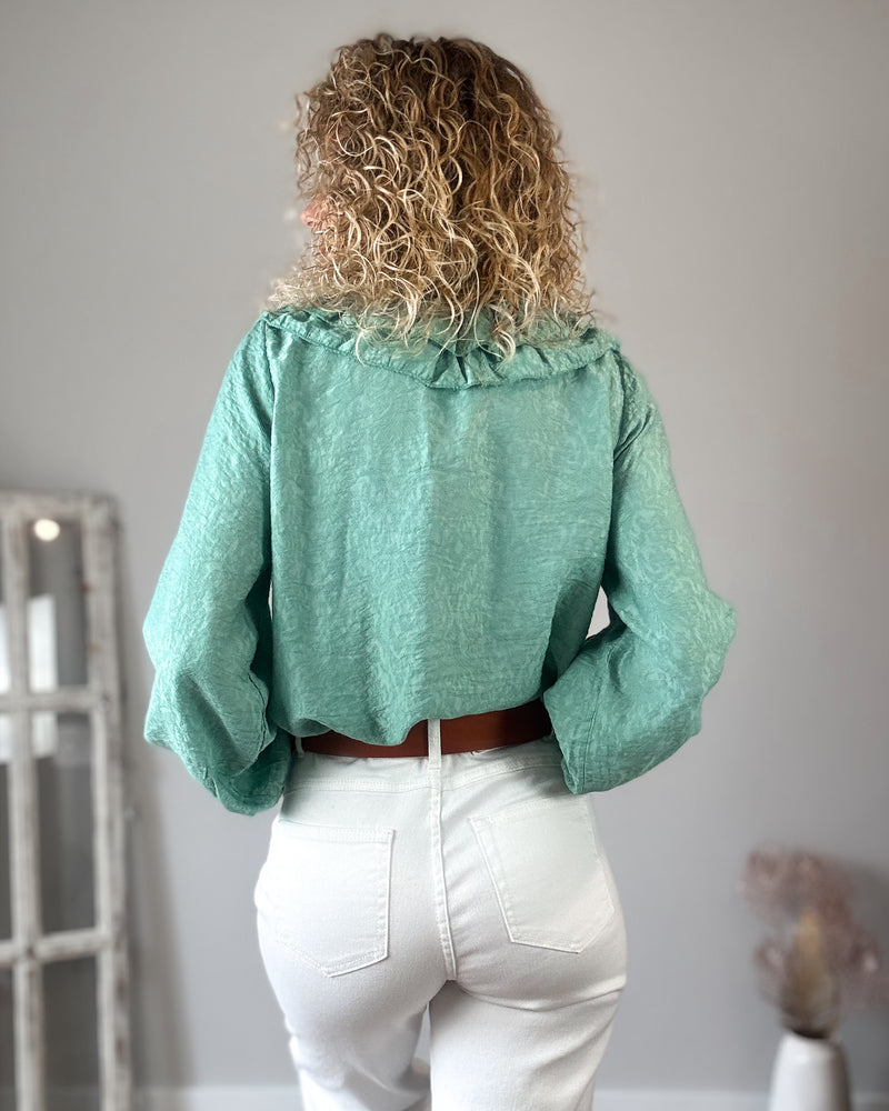 Blusa verde volantes