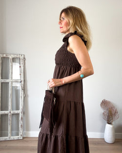 Vestido chocolate engomado
