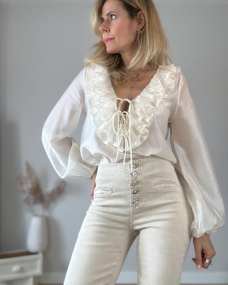 Blusa crema boheme