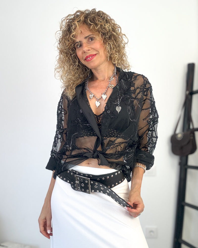 Blusa negra lurex