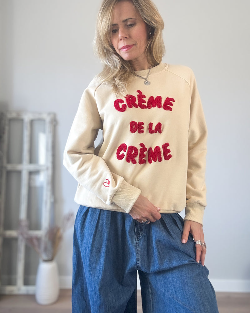 Sudadera crema mensaje