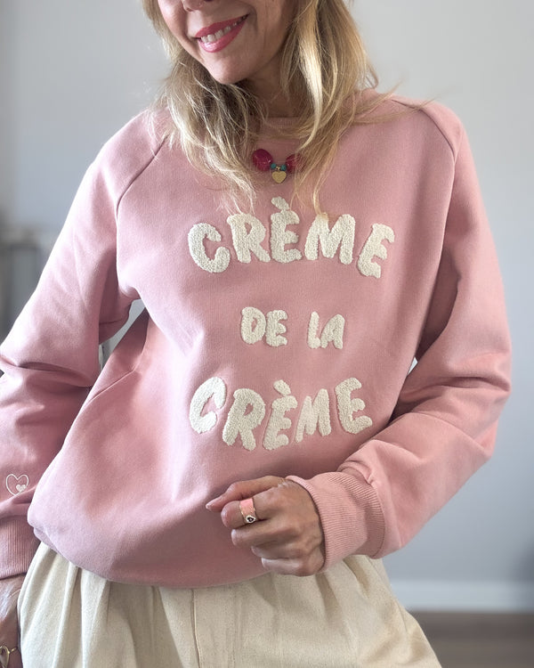 Sudadera rosa mensaje