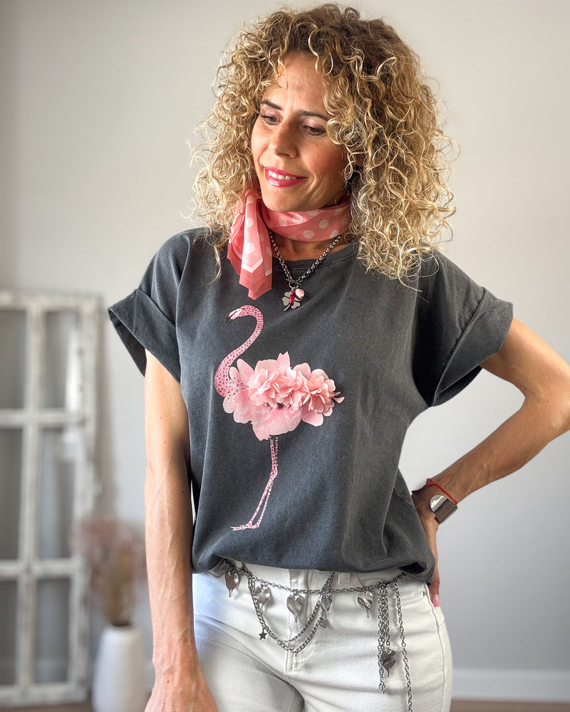 Camiseta gris flamenco