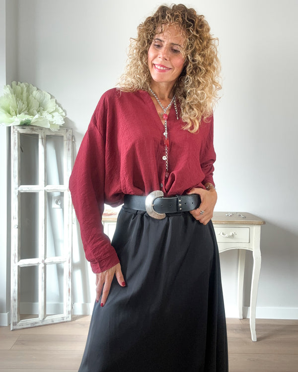 Blusa burgundy cruzada