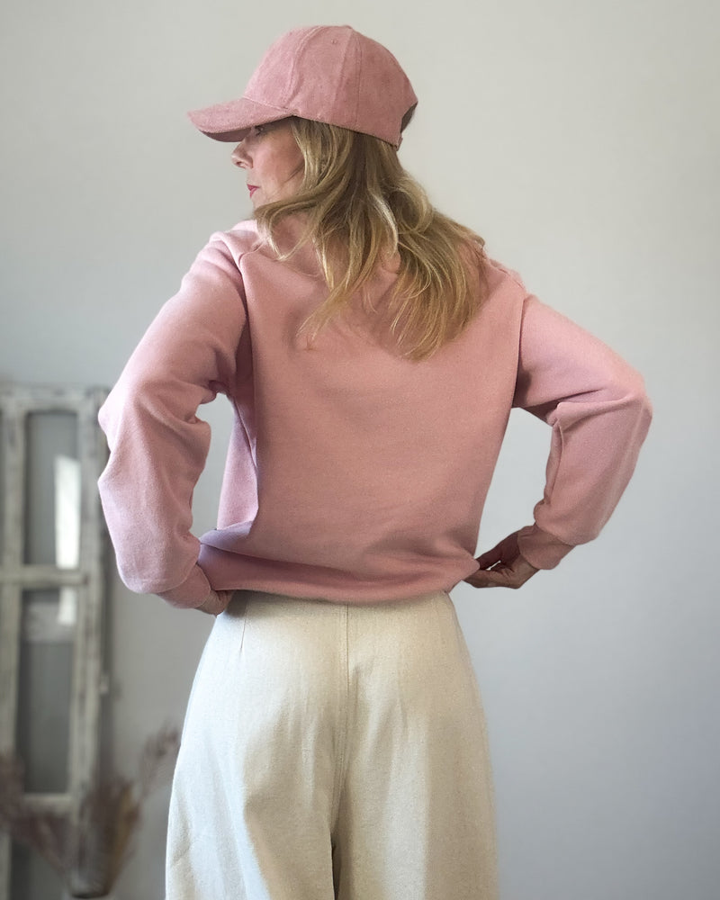 Sudadera rosa mensaje