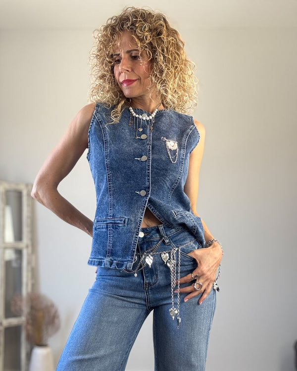 Chaleco Denim vaquero mujer