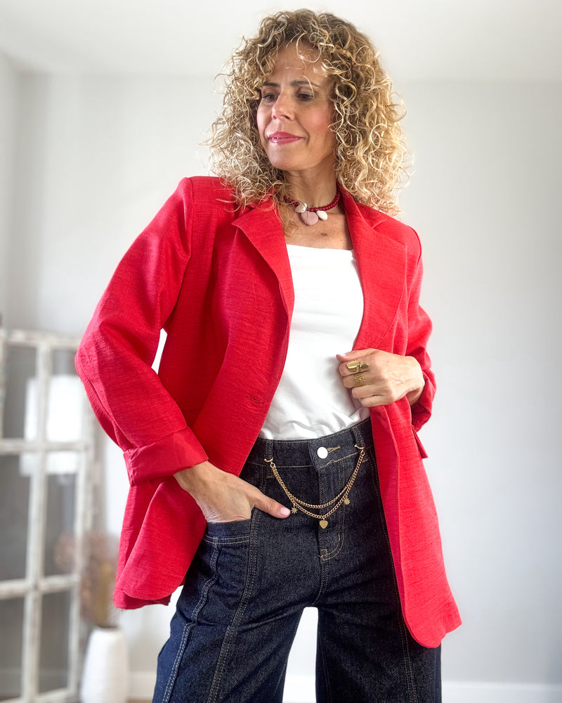 Blazer roja oversize