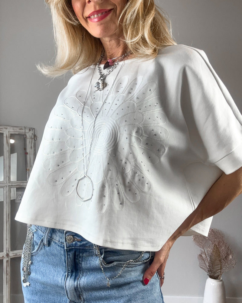 Camiseta blanca strass