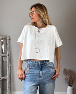 Camiseta blanca strass