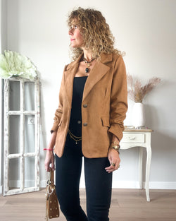 Blazer camel antelina